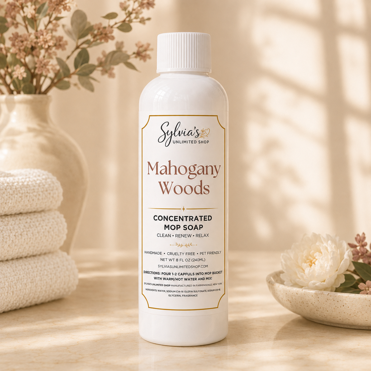 Mahogany & Teakwood Type All Natural Mop Soap