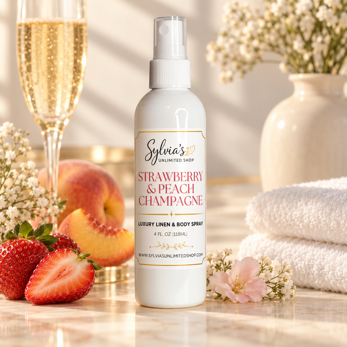 Strawberries & Peach Champagne Room & Body Spray