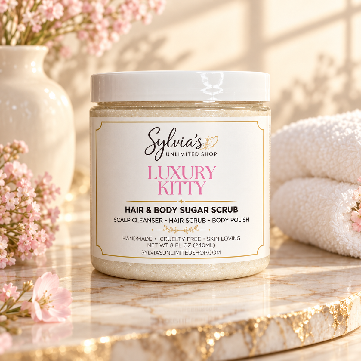 8oz. Luxury Kitty Hair & Body Sugar Scrub