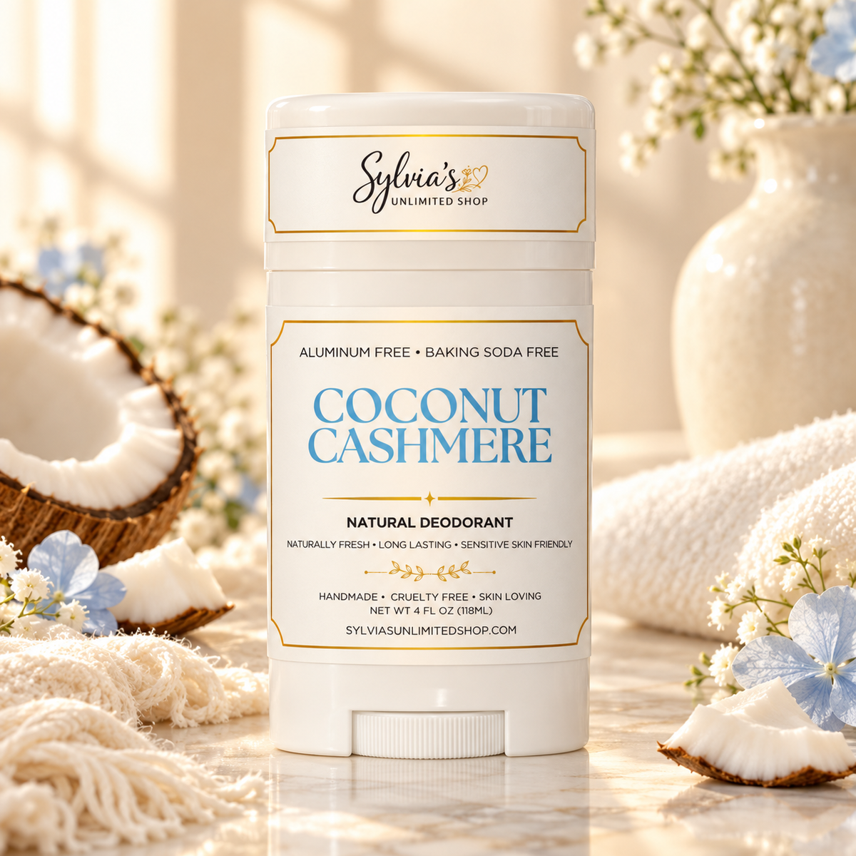 2.5oz. Coconut Cashmere Natural Deodorant