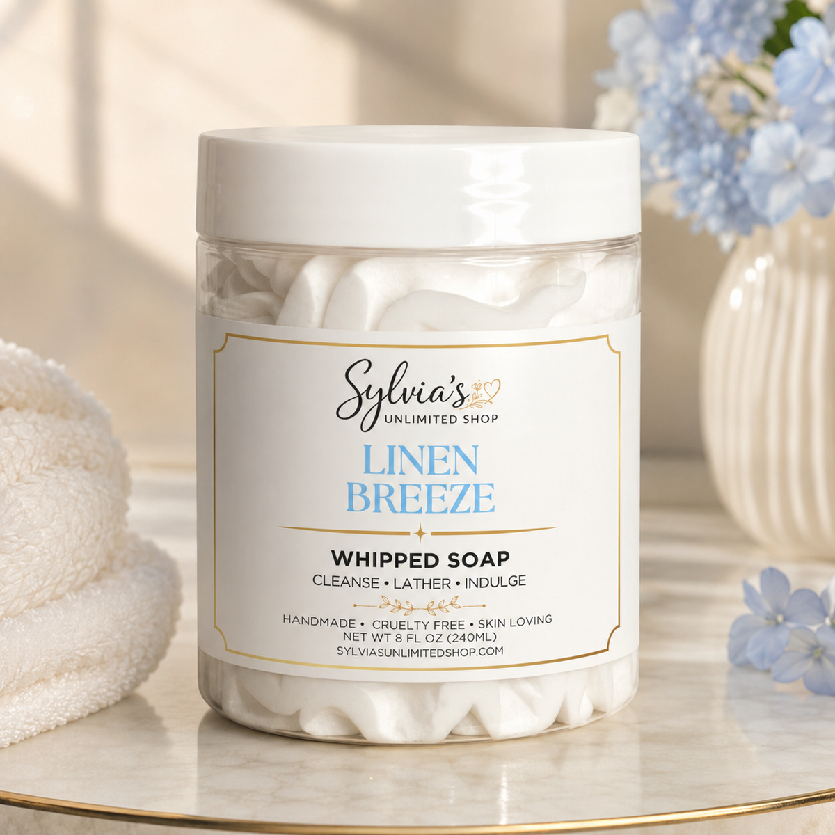 8oz. Linen Breeze Whipped Soap