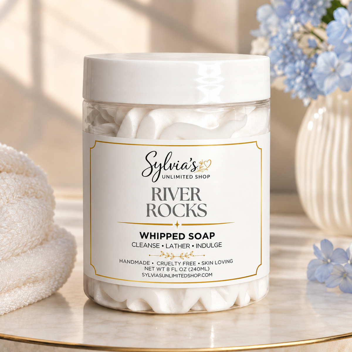 8oz. River Rock Whipped Soap