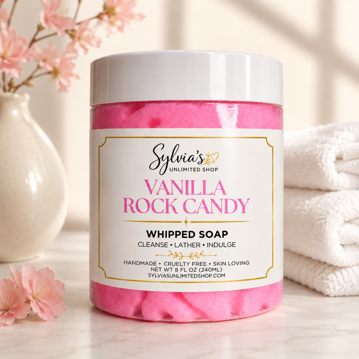 8oz. Vanilla Rock Candy Whipped Soap