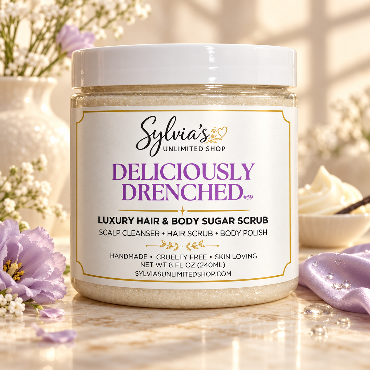 Deliciously Drenched Hair & Body Sugar Scrub