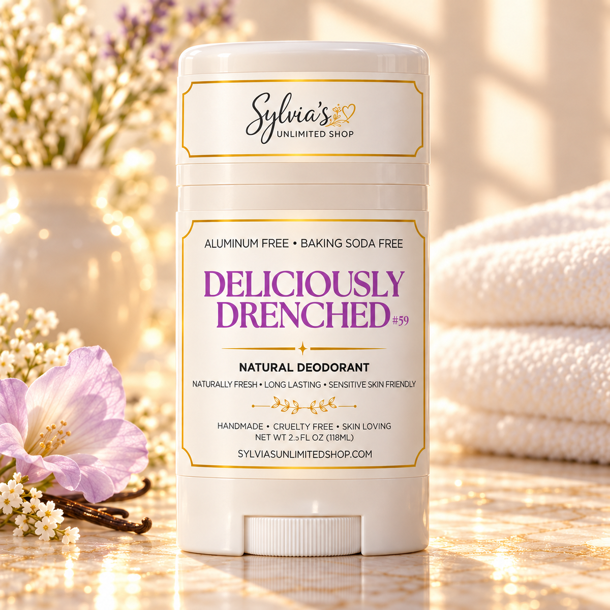 2.5oz. Deliciously Drenched Natural Deodorant