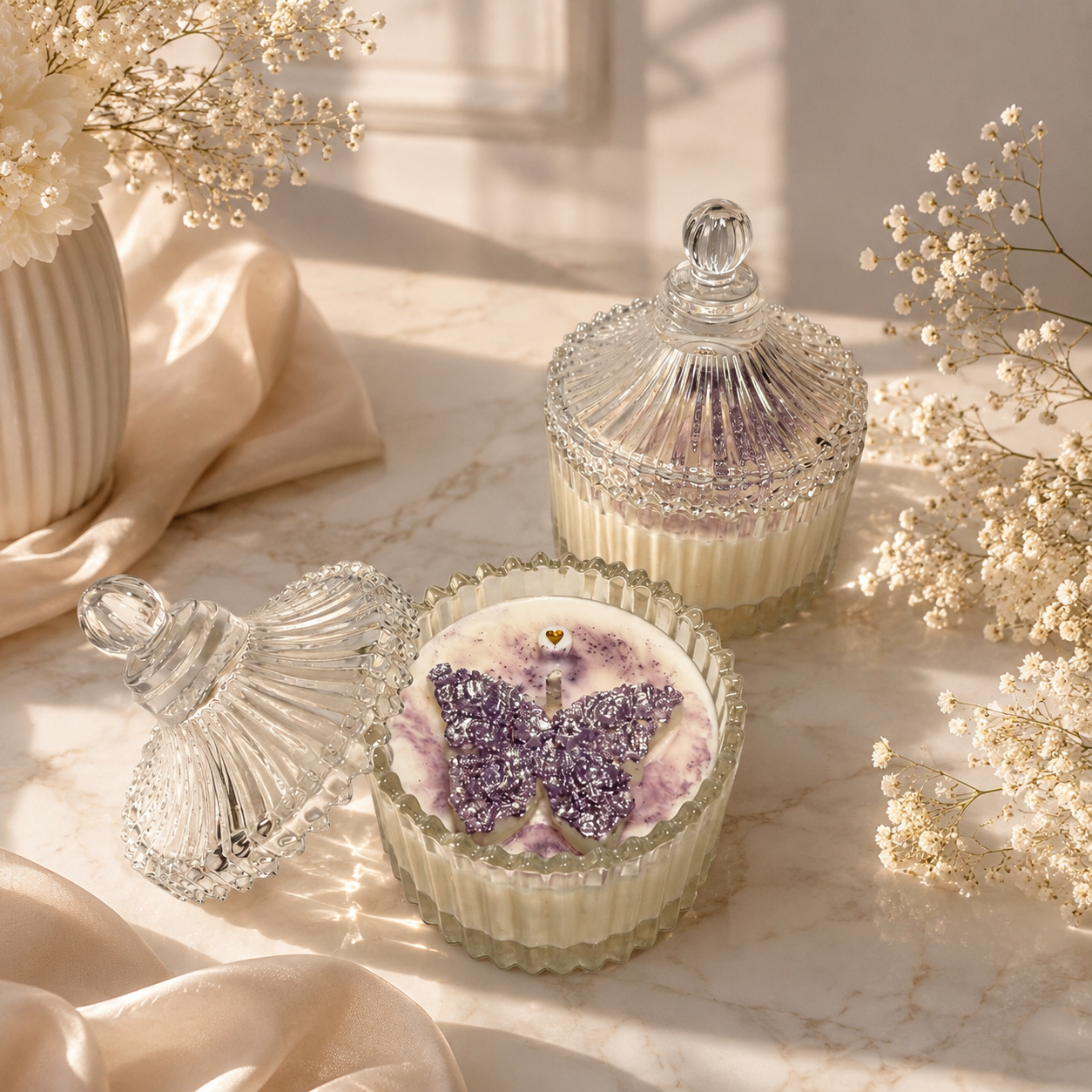 Purple Butterfly Candle