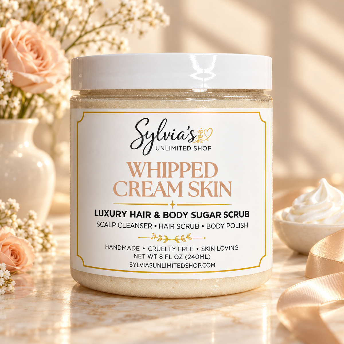 Whipped Cream Skin Hair & Body Sugar Scrub