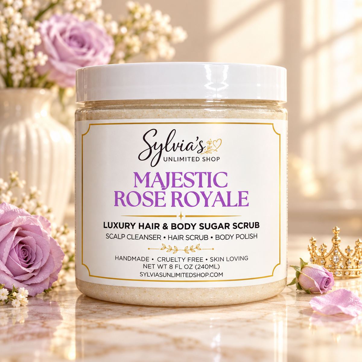 Majestic Rose Royale Hair & Body Sugar Scrub