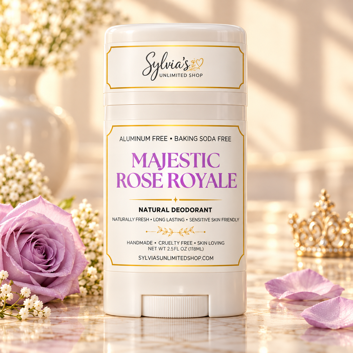 2.5oz. Majestic Rose Royale Natural Deodorant