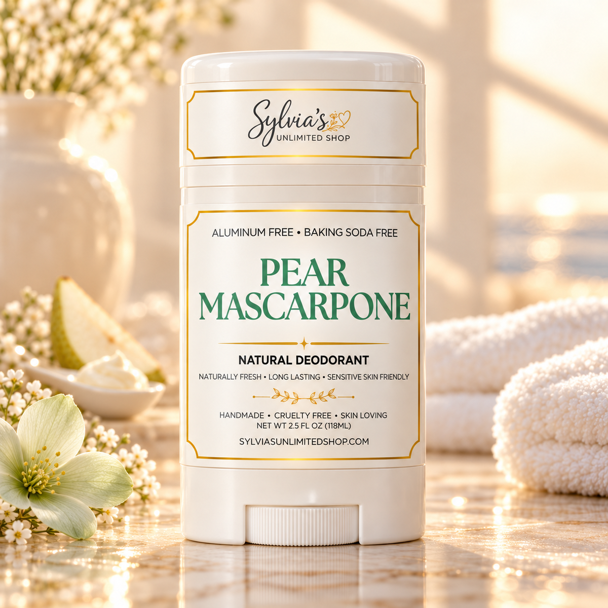 2.5oz. Pear Mascarpone Natural Deodorant