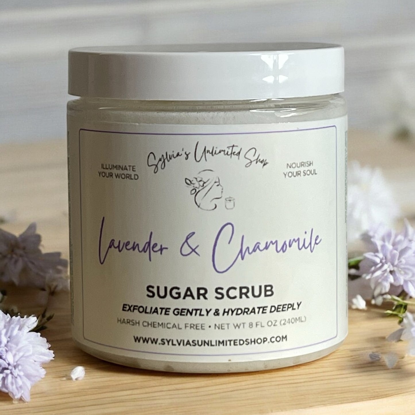 Lavender & Chamomile Hair & Body Sugar Scrub