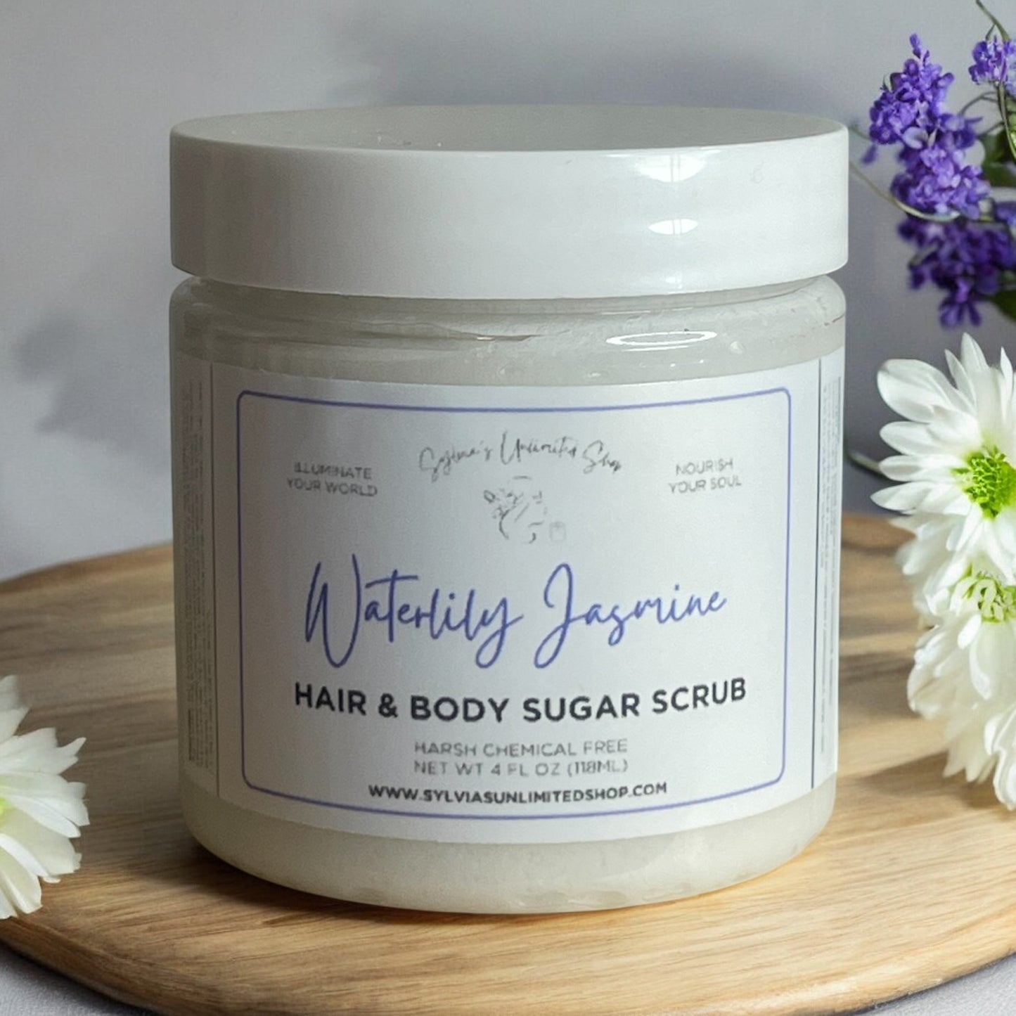 Waterlily & Jasmine Hair & Body Sugar Scrub