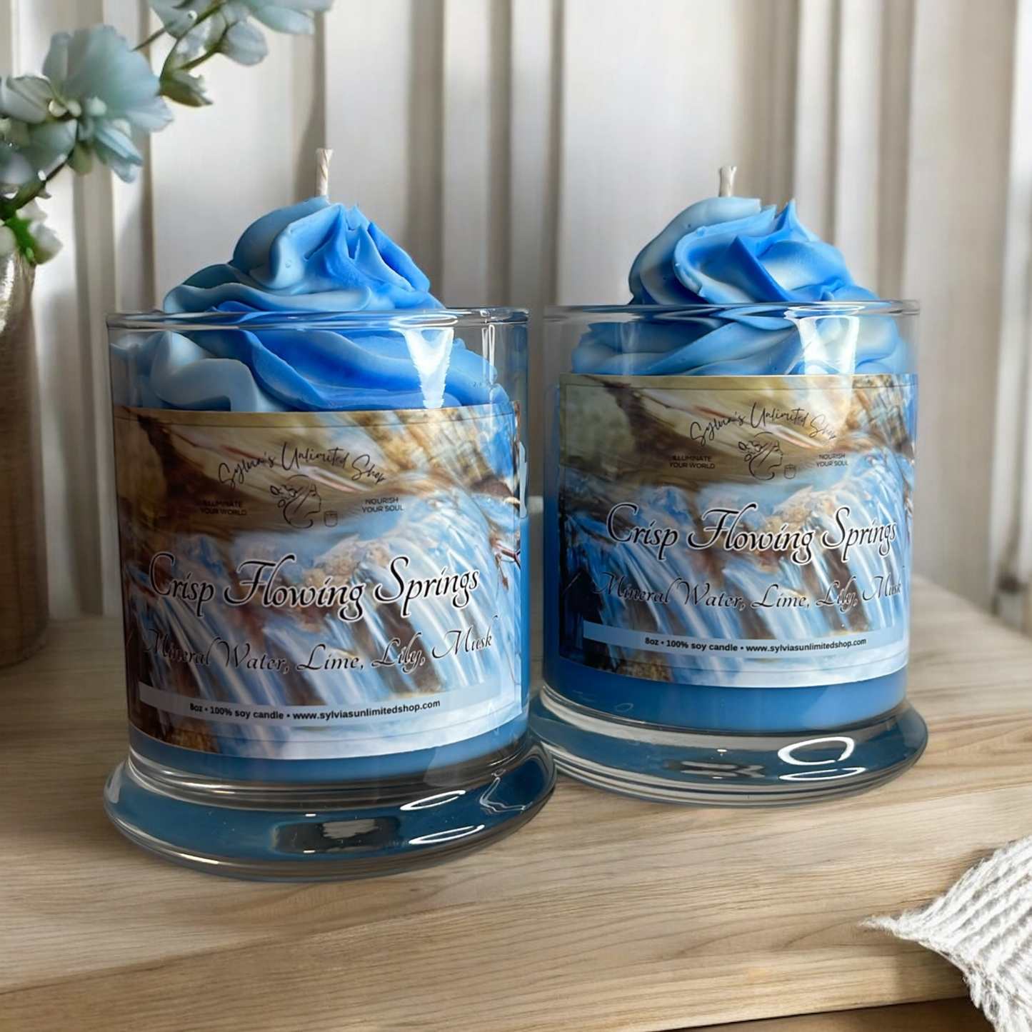 Fresh Flowing Springs 100% Soy Dessert Candle