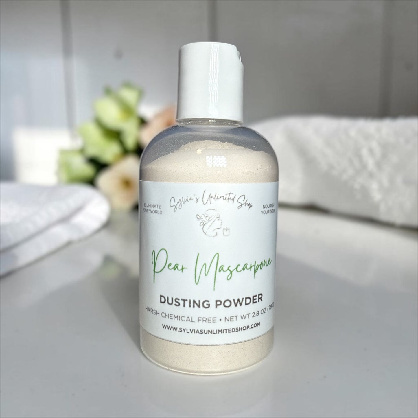 2.8oz. Pear Mascarpone Dusting Powder