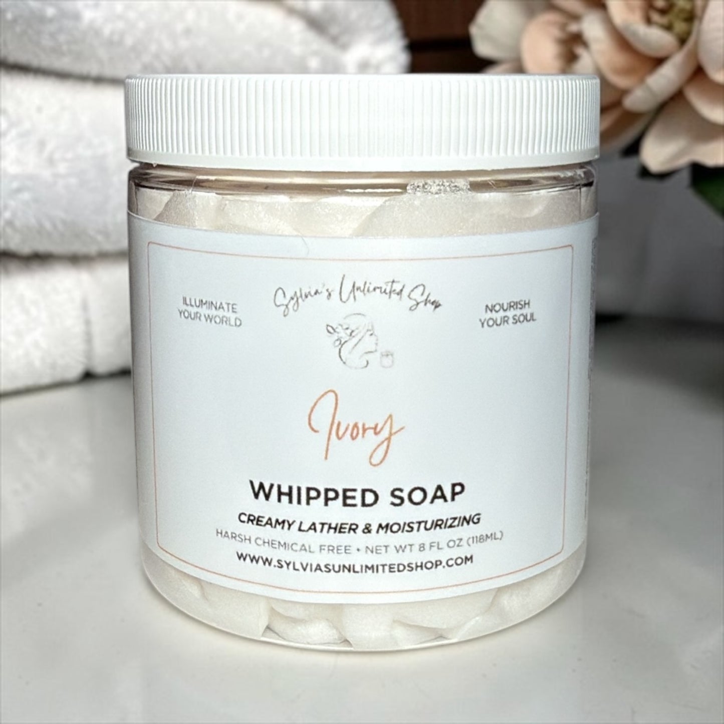 8oz. Ivory Whipped Soap