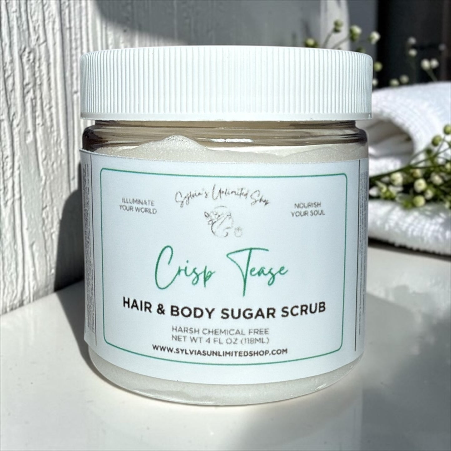 4oz. Crisp Tease Hair & Body Sugar Scrub