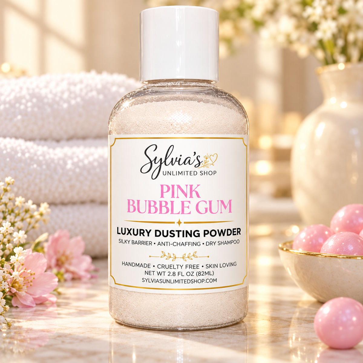 Pink Bubble Gum Dusting Powder