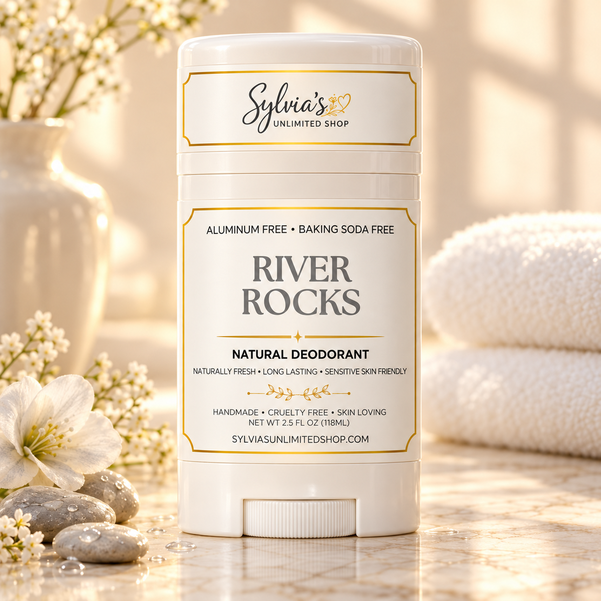 2.5oz. River Rocks Natural Deodorant