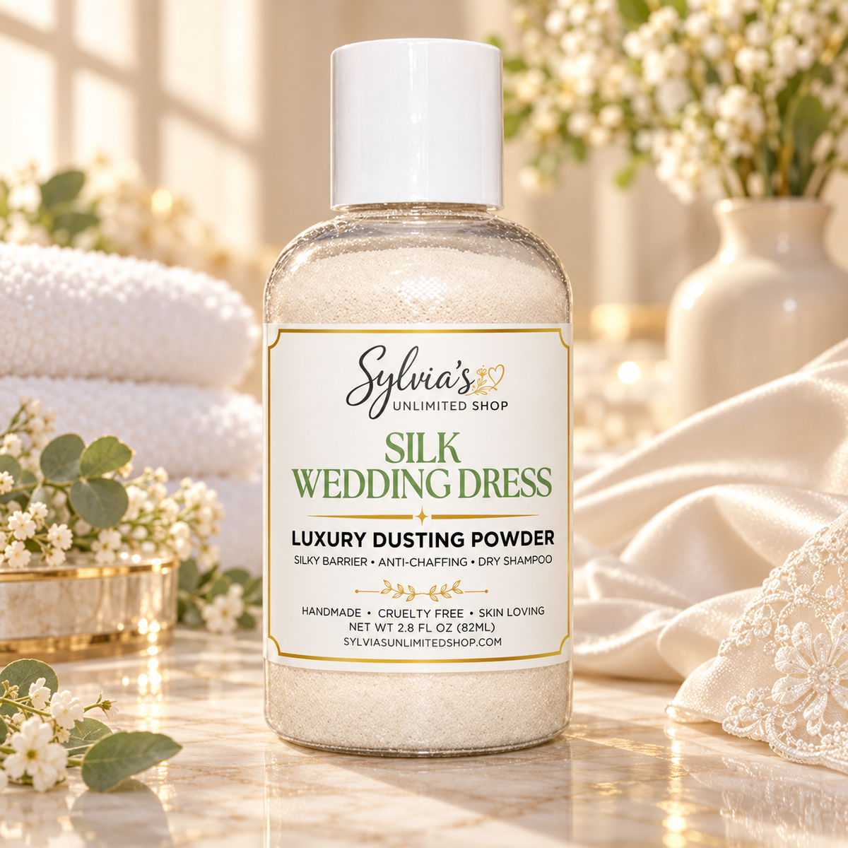 Silk Wedding Dress Dusting Powder