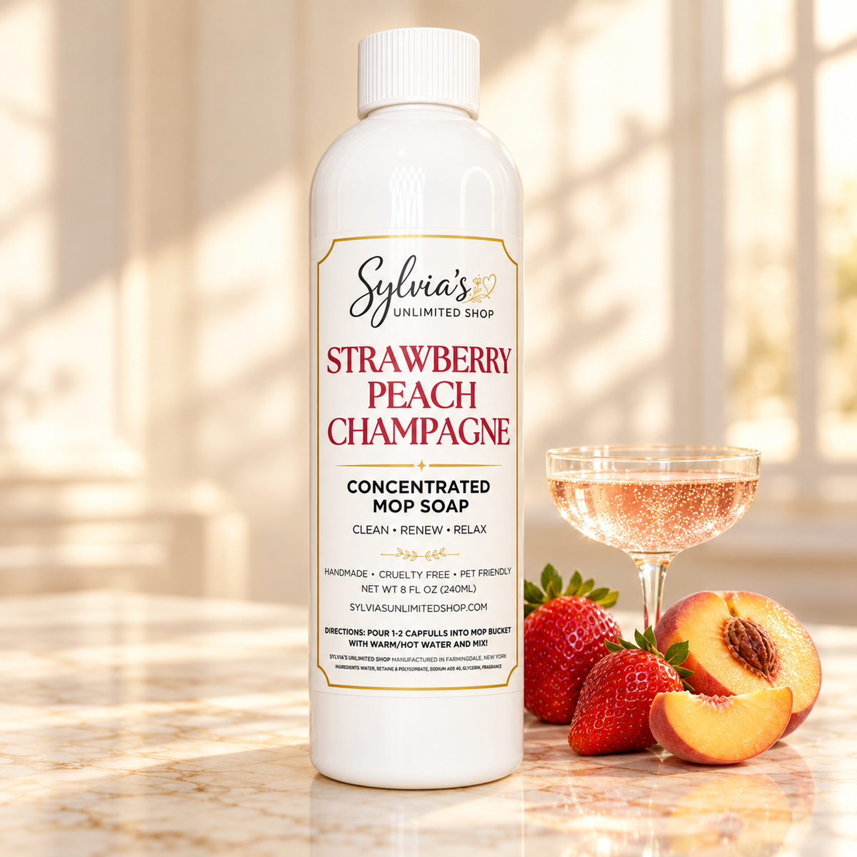 Strawberry Peach Champagne All Natural Mop Soap
