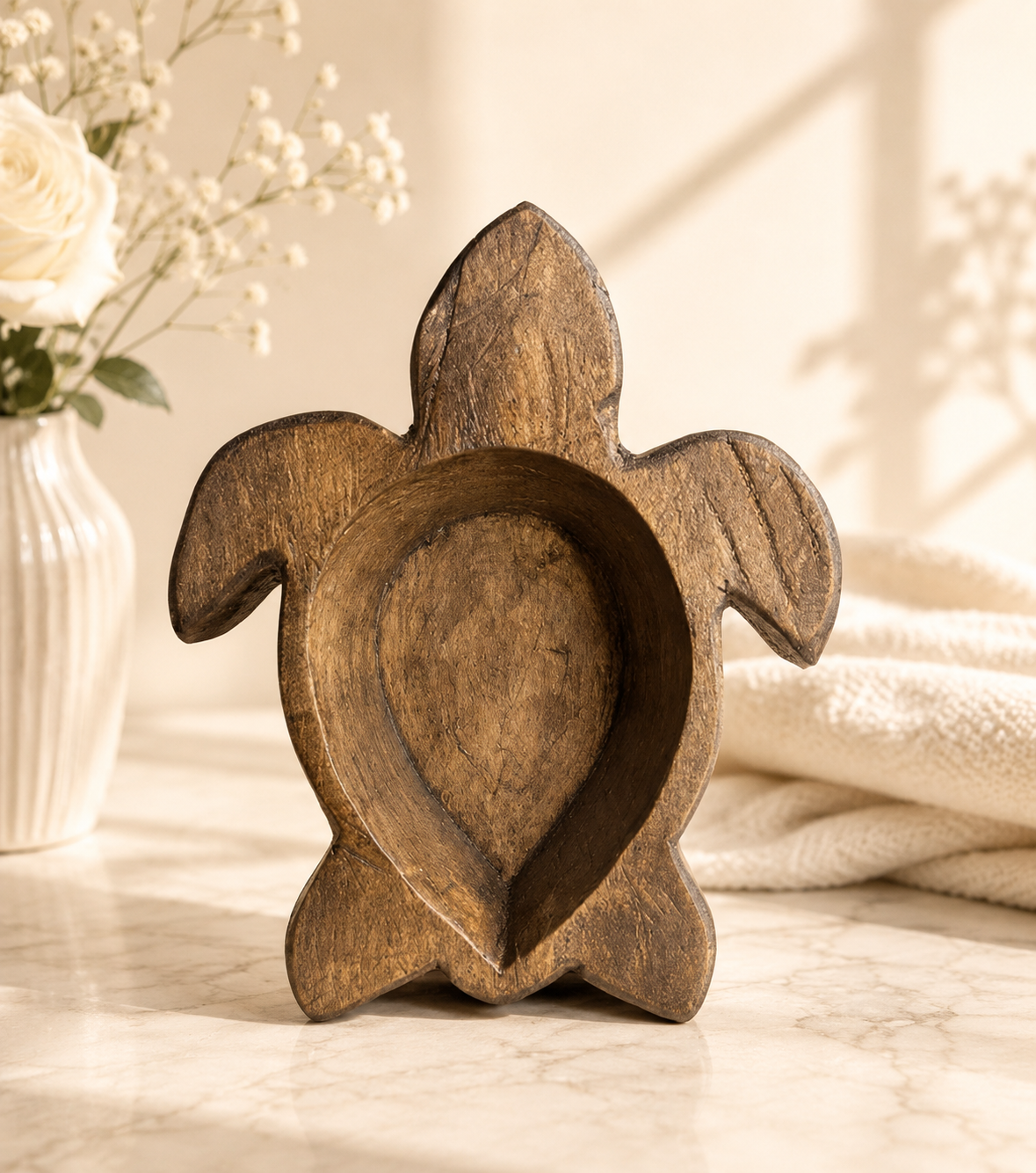Wooden Dough Bowl Candles