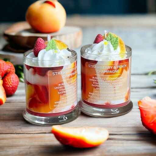 Strawberry & Peach Champange Soy Candle