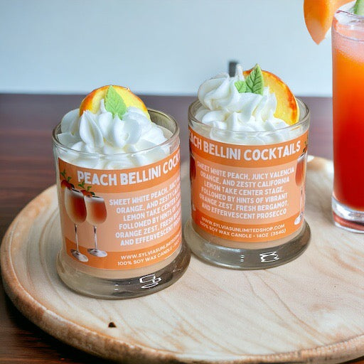 Peach Bellini Cocktails Soy Candle