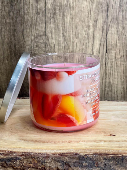 Strawberry & Peach Champagne Soy Candle