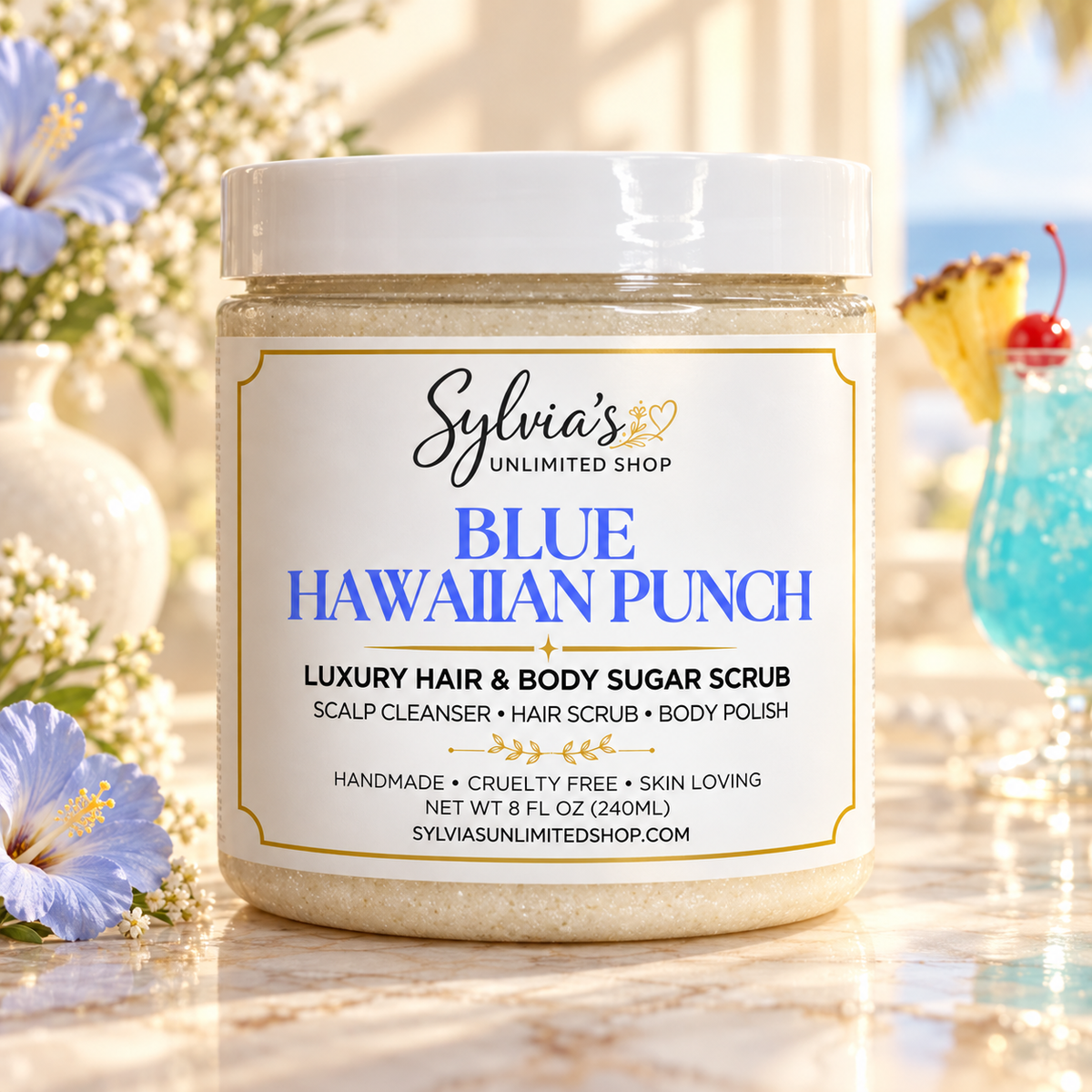 Blue Hawaiian Punch Hair & Body Sugar Scrub