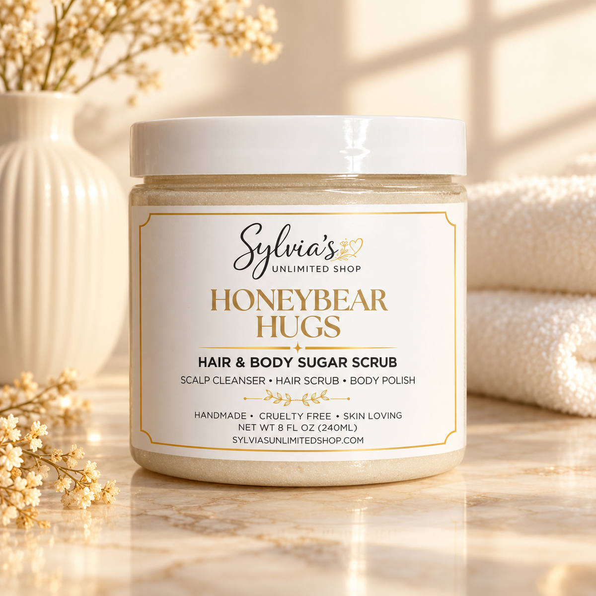 8oz. Honey Bear Hugs Hair & Body Sugar Scrub