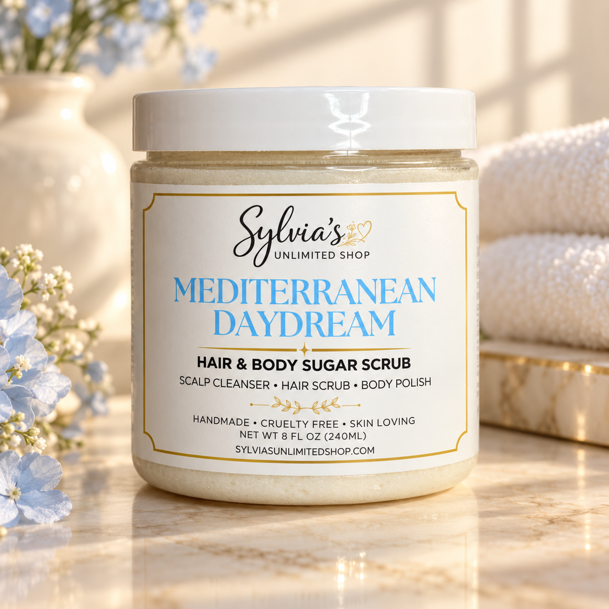 8oz. Mediterranean Daydream Hair & Body Sugar Scrub