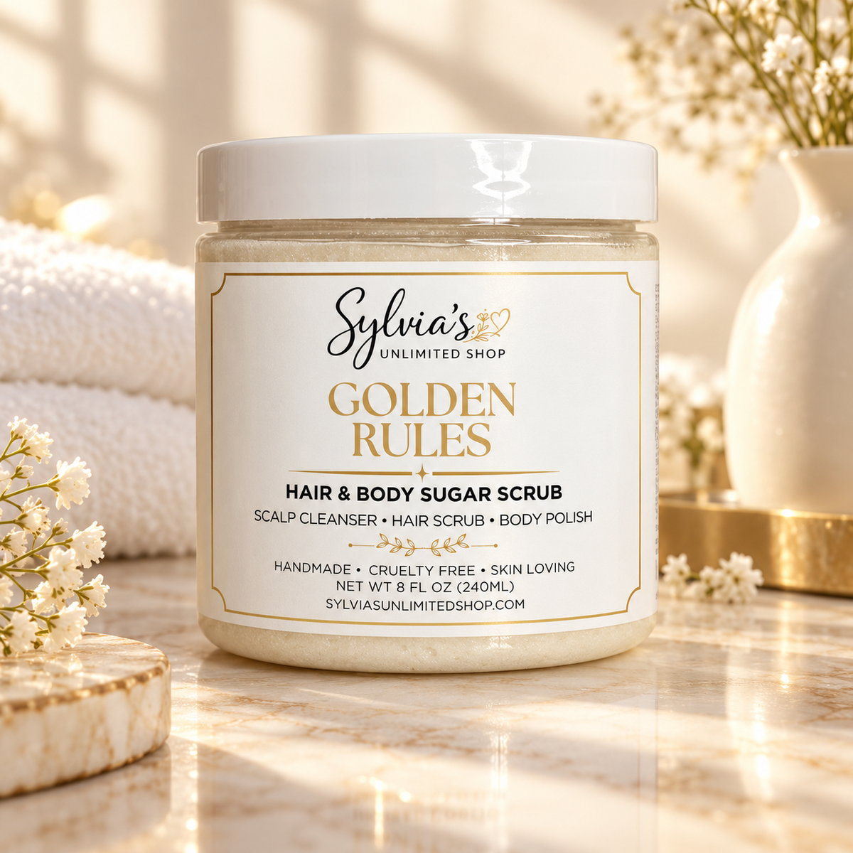 8oz. Golden Rules Hair & Body Sugar Scrub