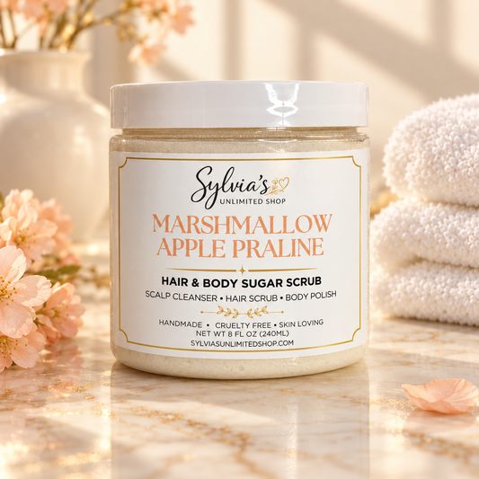 Marshmallow Apple Praline Hair & Body Sugar Scrub