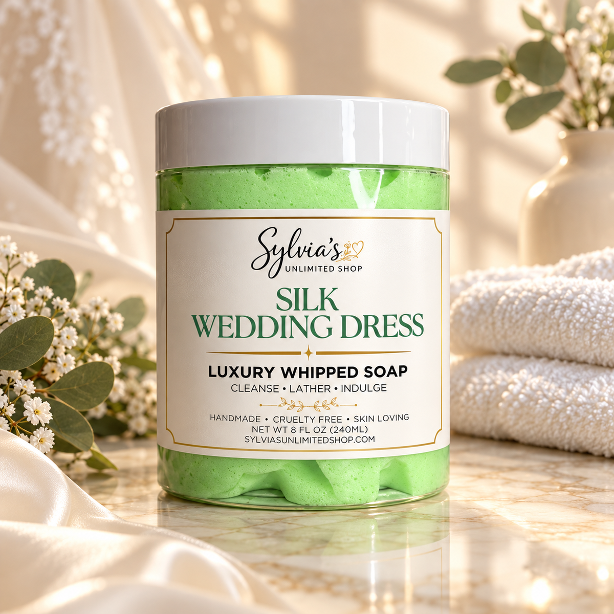 Silk Wedding Dress Whipped Soap