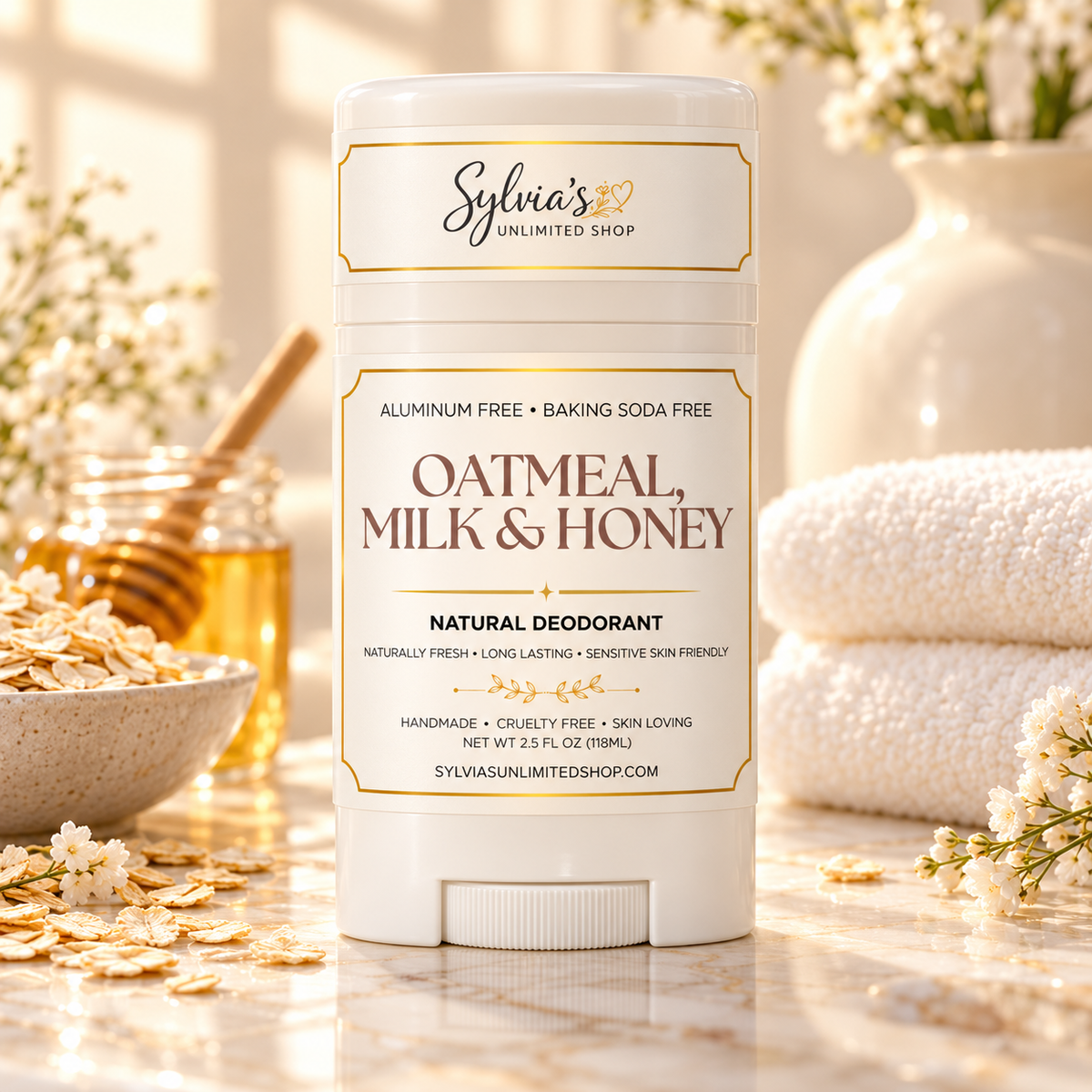 2.5oz. Oatmeal, Milk & Honey Natural Deodorant