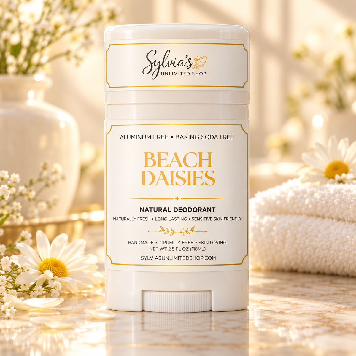 2.5oz. Beach Daisies Natural Deodorant
