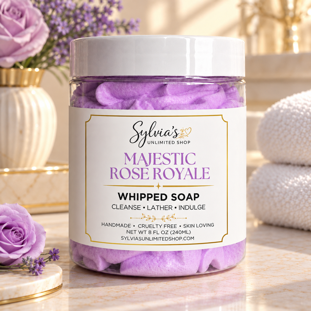 8oz. Majestic Rose Royale Whipped Soap
