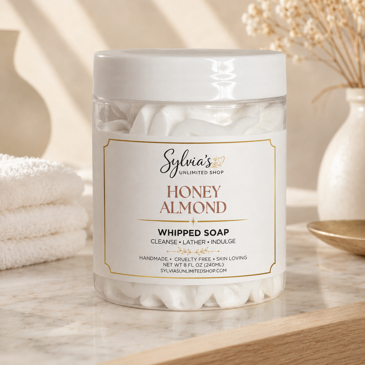 8oz. Honey Almond Whipped Soap