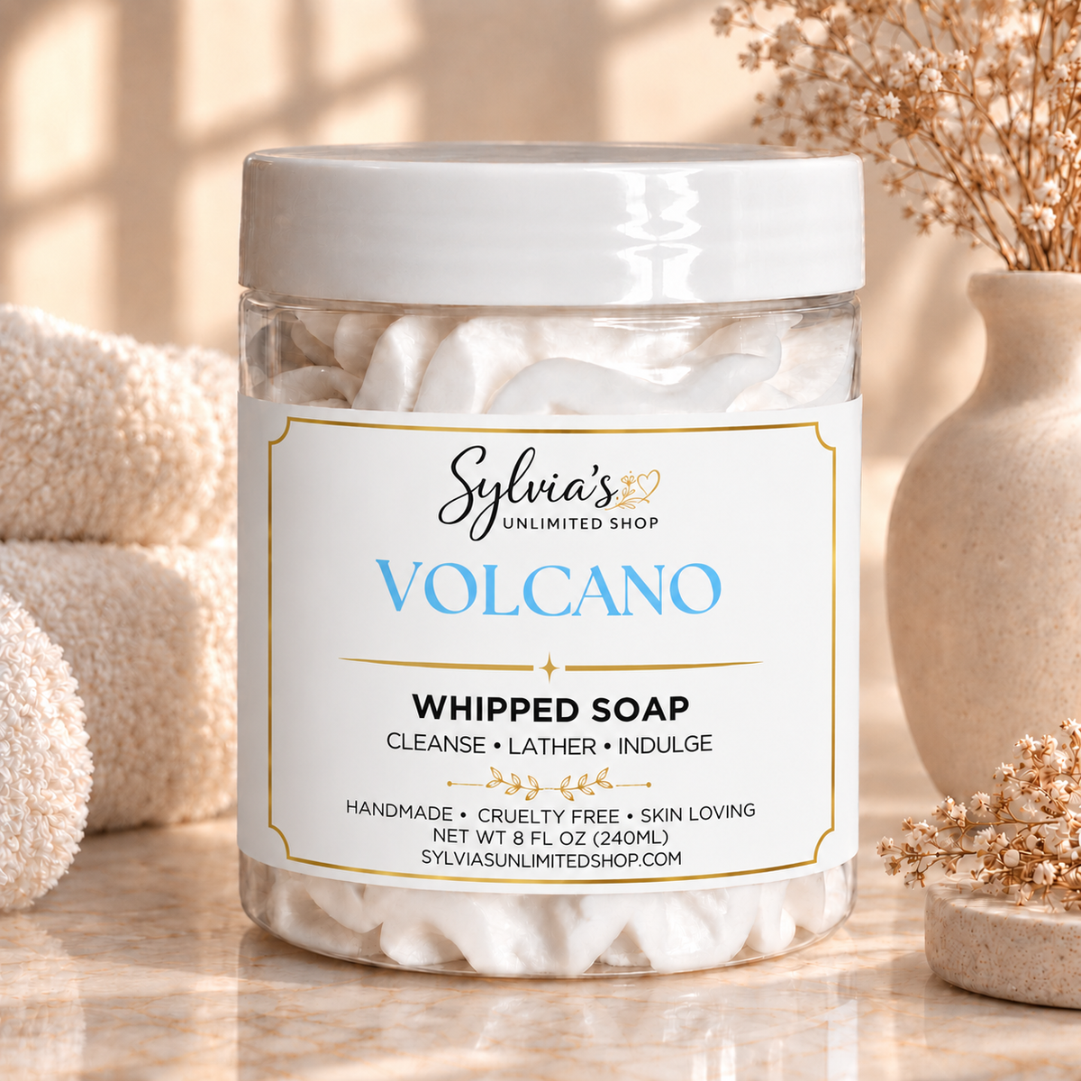 8oz. Volcano Type Whipped Soap