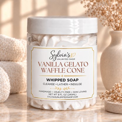 Vanilla Gelato Waffle Cone Whipped Soap