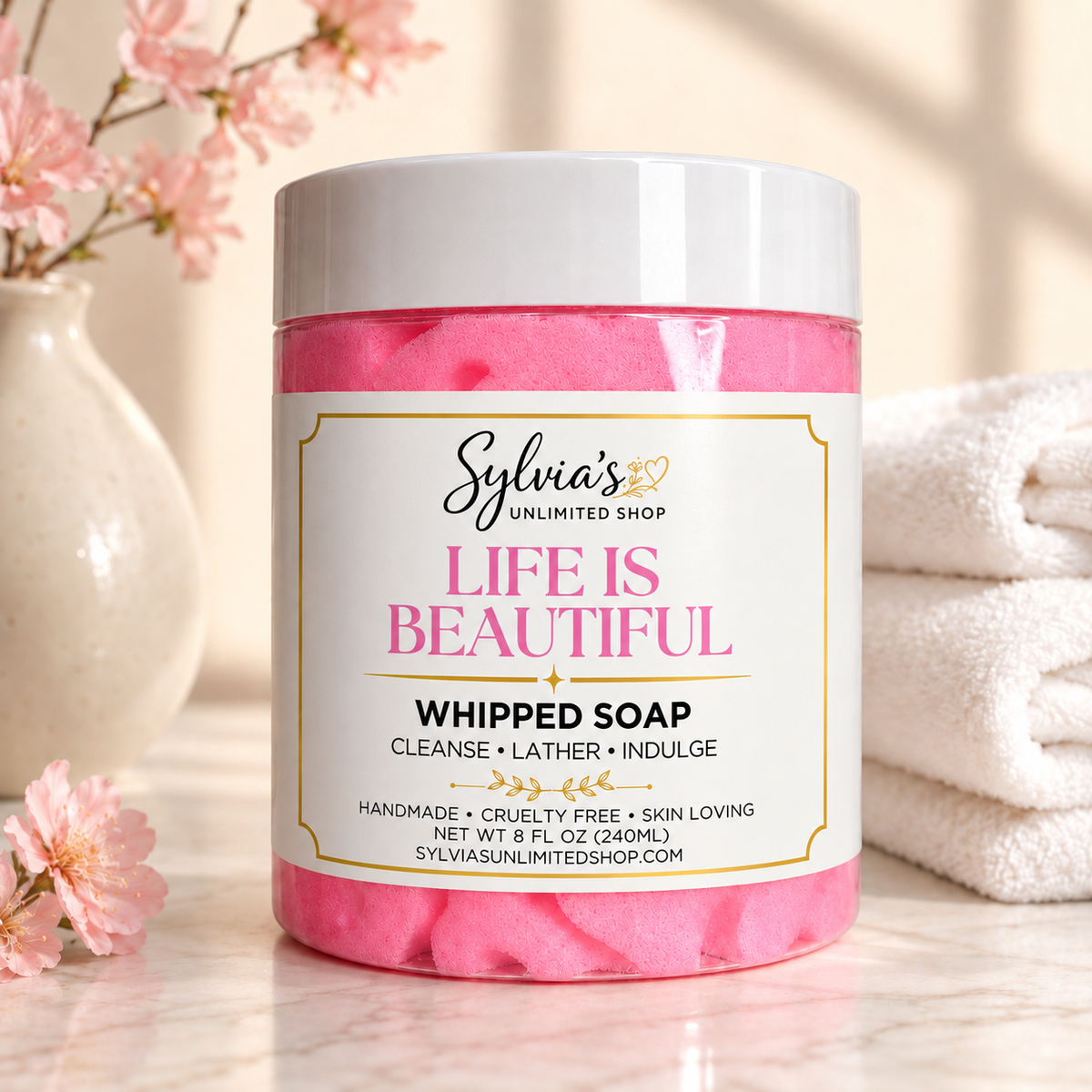 8oz. Life is Beautiful Whipped Soap