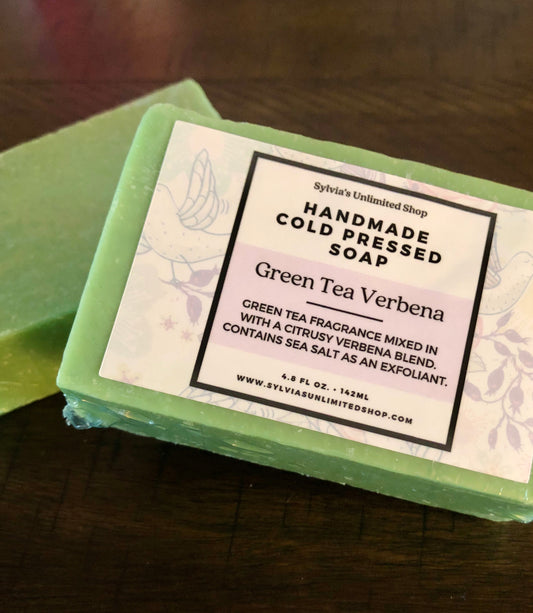 Green Tea Verbena Scrub Cold Process Soap