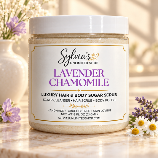 Lavender & Chamomile Hair & Body Sugar Scrub