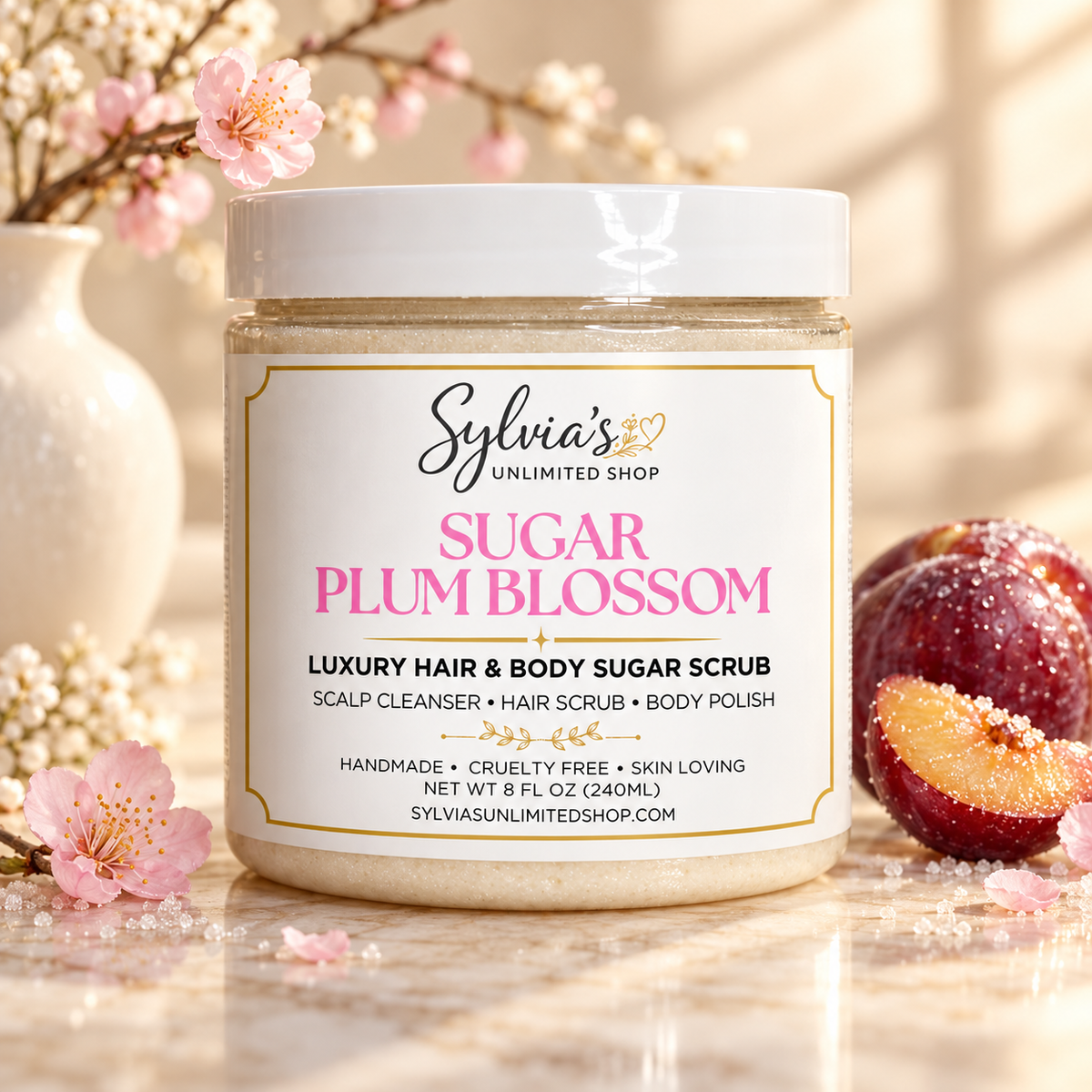 Sugar Plum Blossom Hair & Body Sugar Scrub