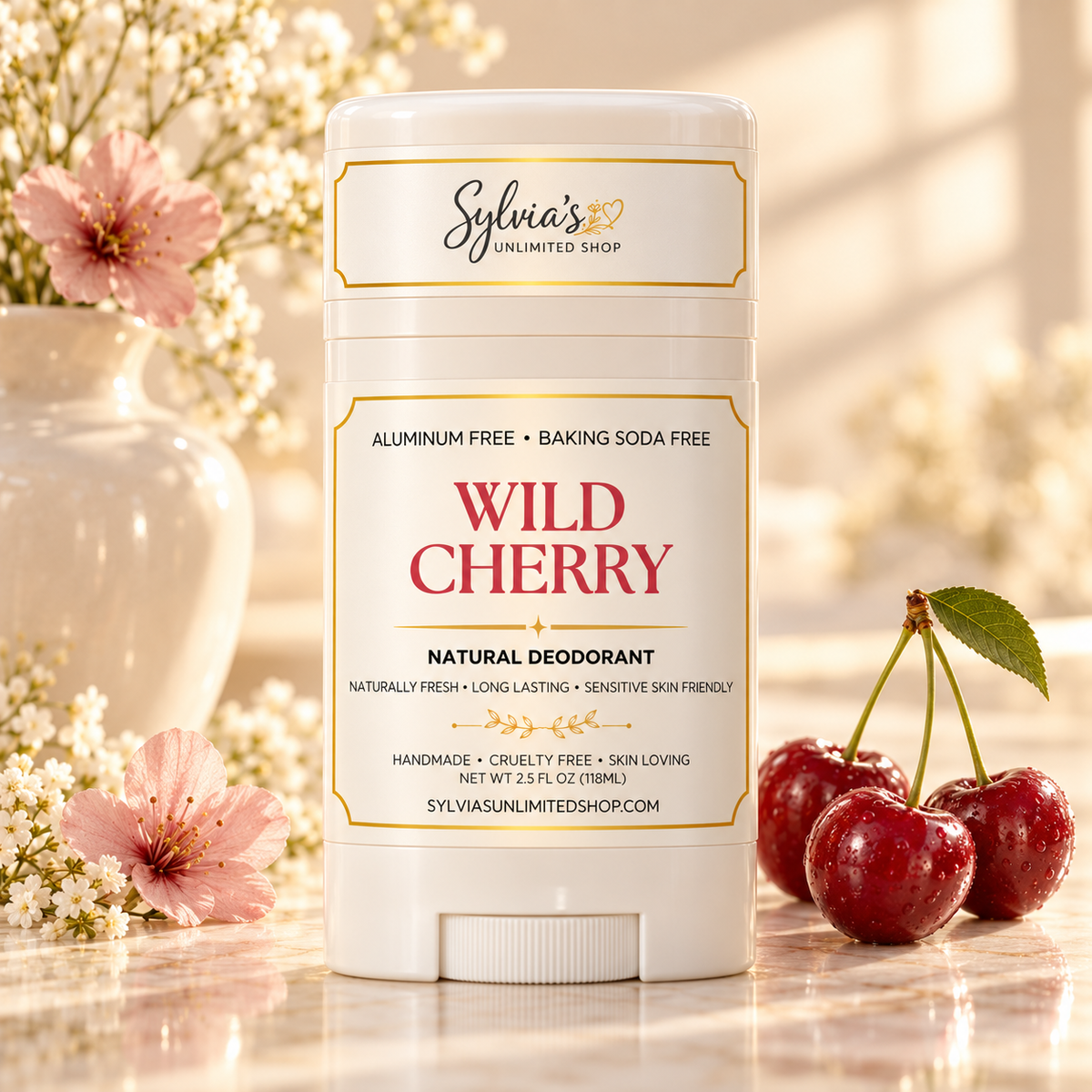 2.5oz. Wild Cherry Natural Deodorant