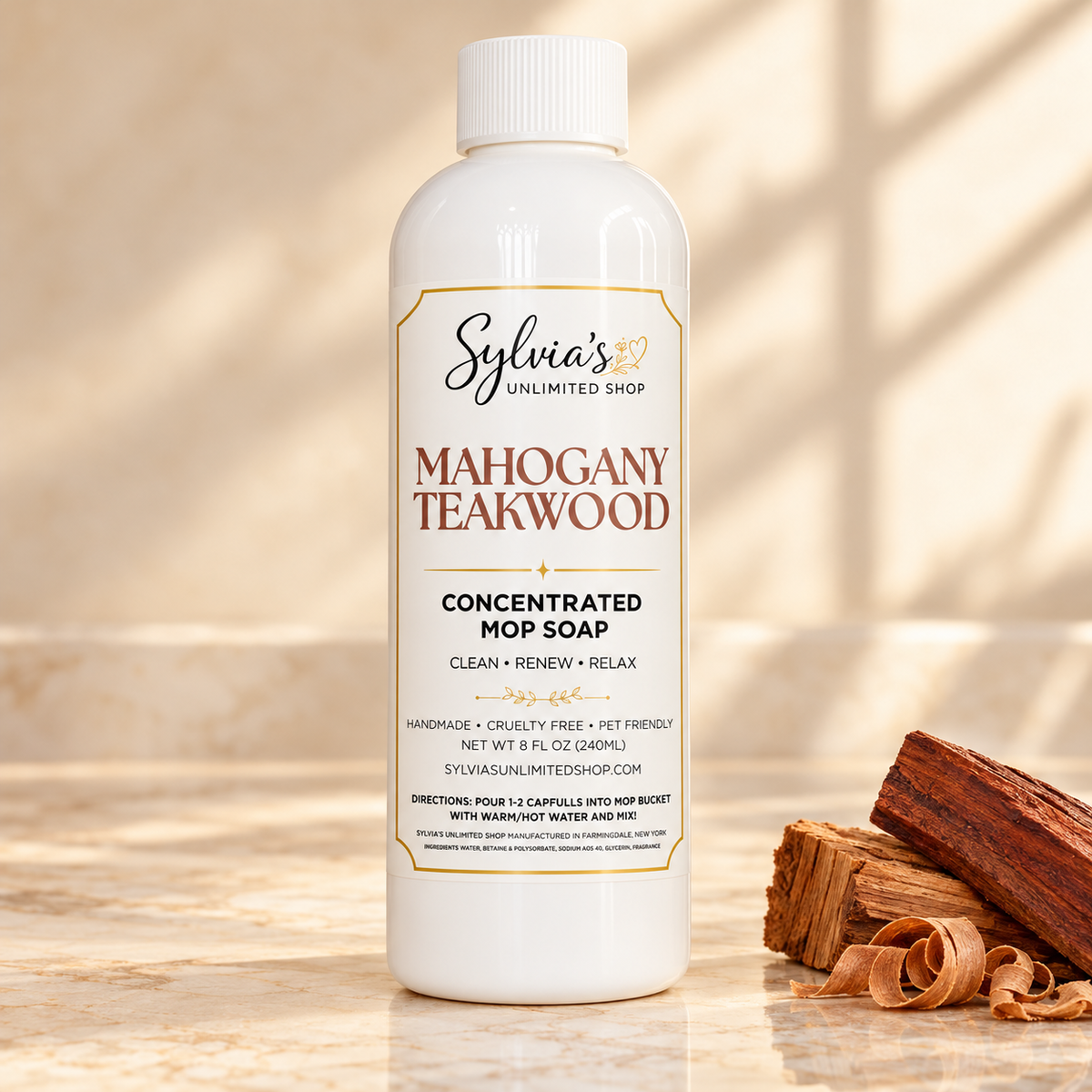 Mahogany & Teakwood Type All Natural Mop Soap