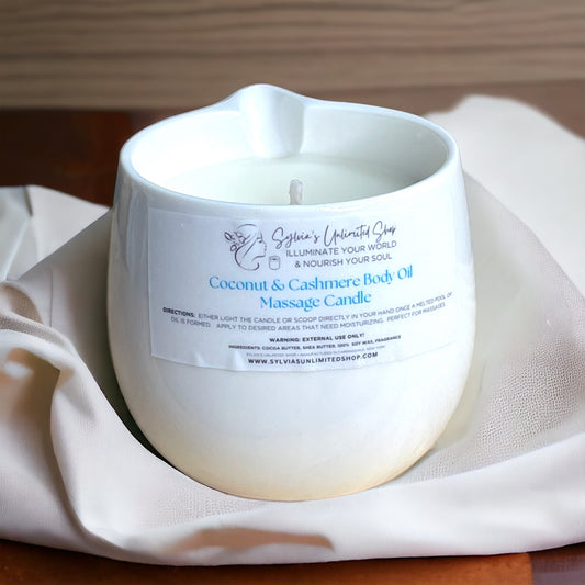 Large Coconut Cashmere Body Oil Massage Candle