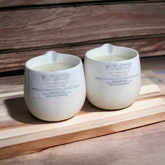 Large Very Vanilla Body Oil Massage Candle