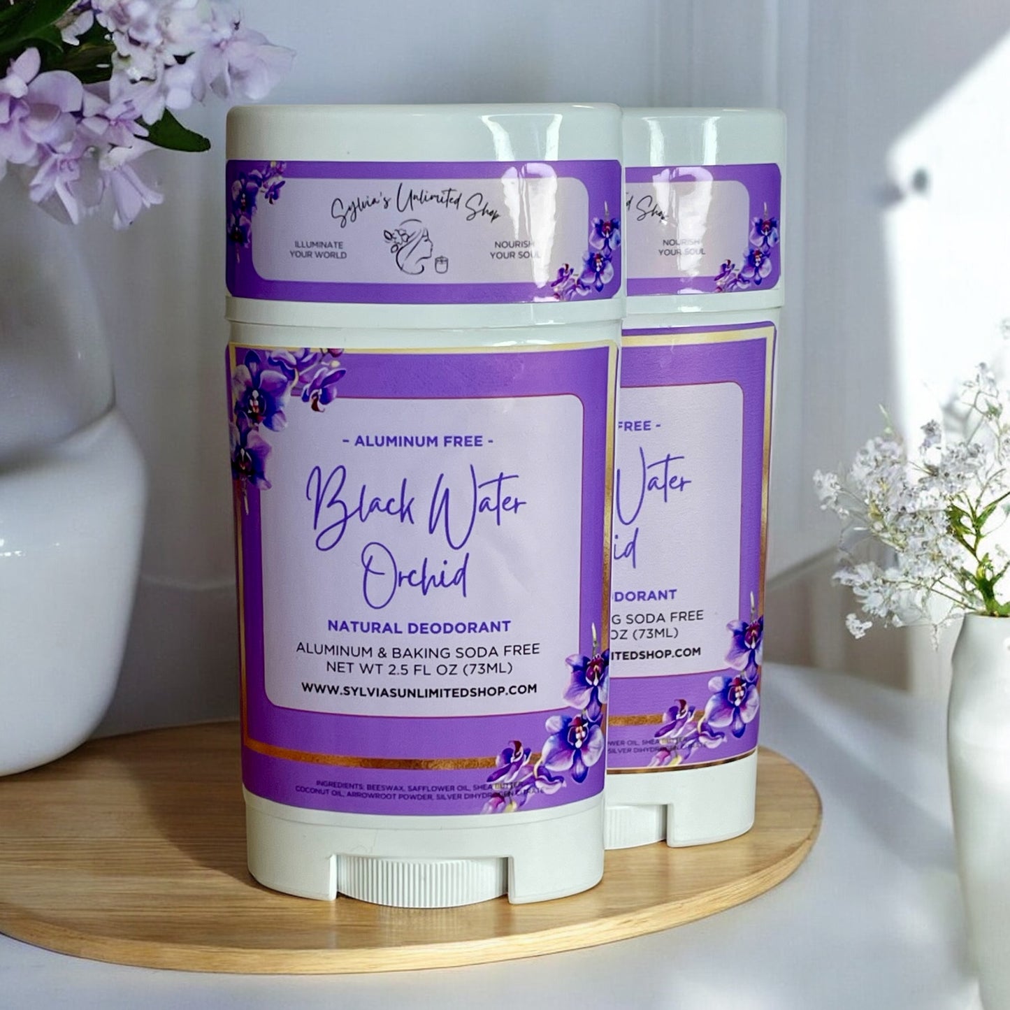 2.5oz. Black Water Orchid Natural Deodorant