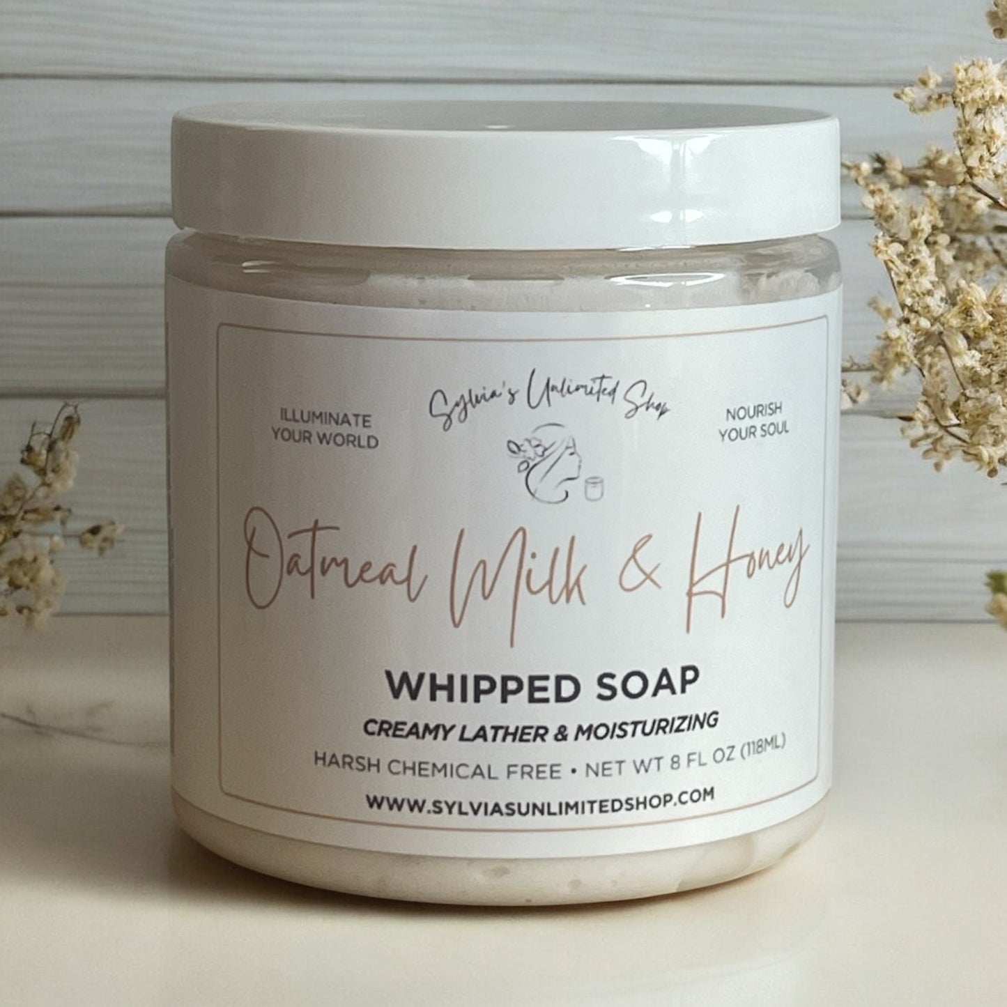 8oz. Oatmeal, Milk & Honey Whipped Soap